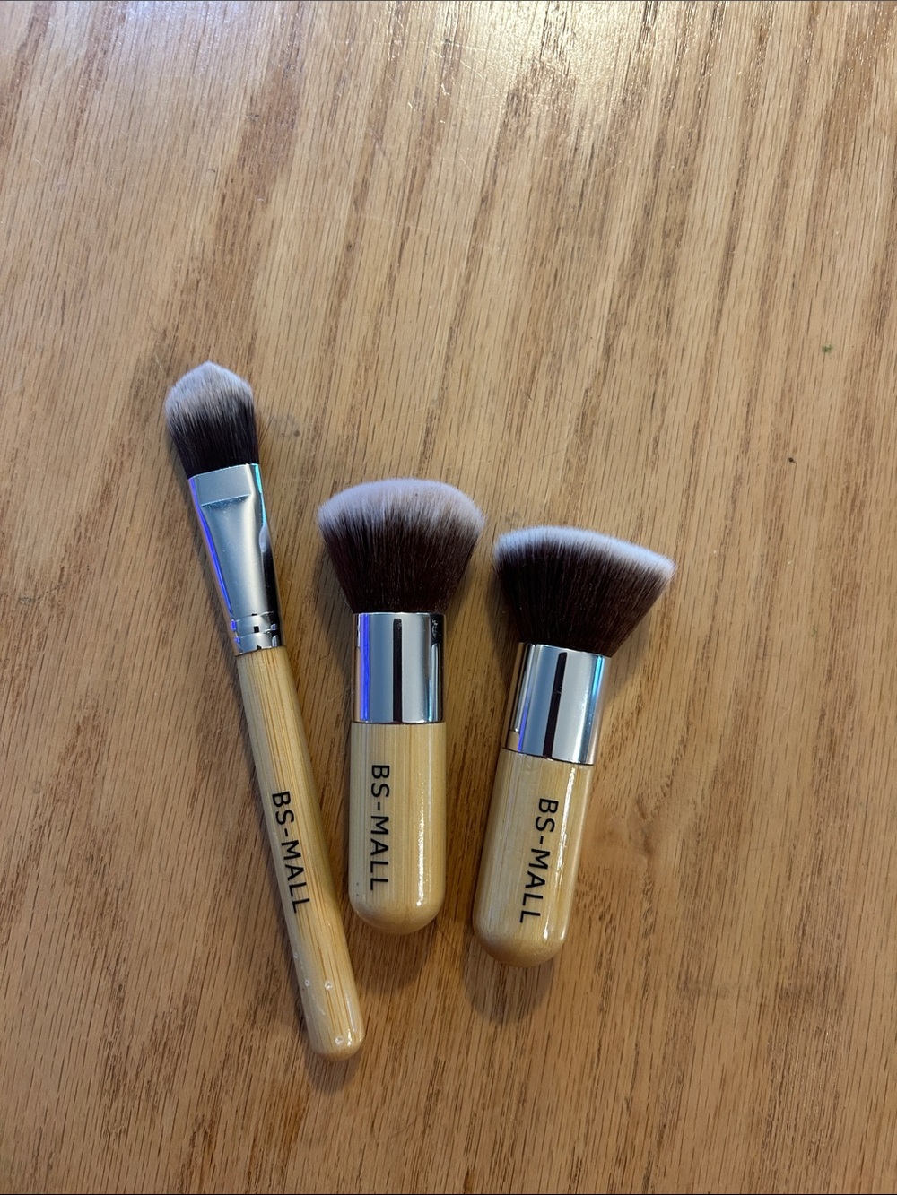 Bamboo Handle Makeup Brush Set in Natural Wood